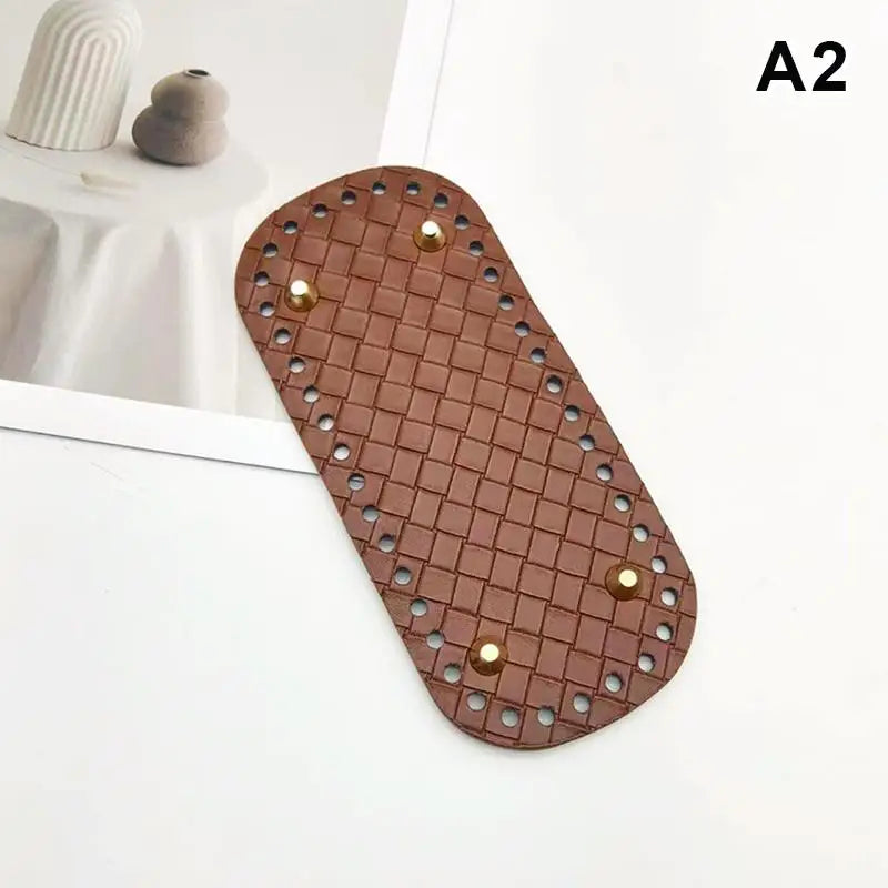 Woven Leather Bag Base 18x8cm | DIY Crochet Purse Bottom Leather Bag Base Oasis Select A2