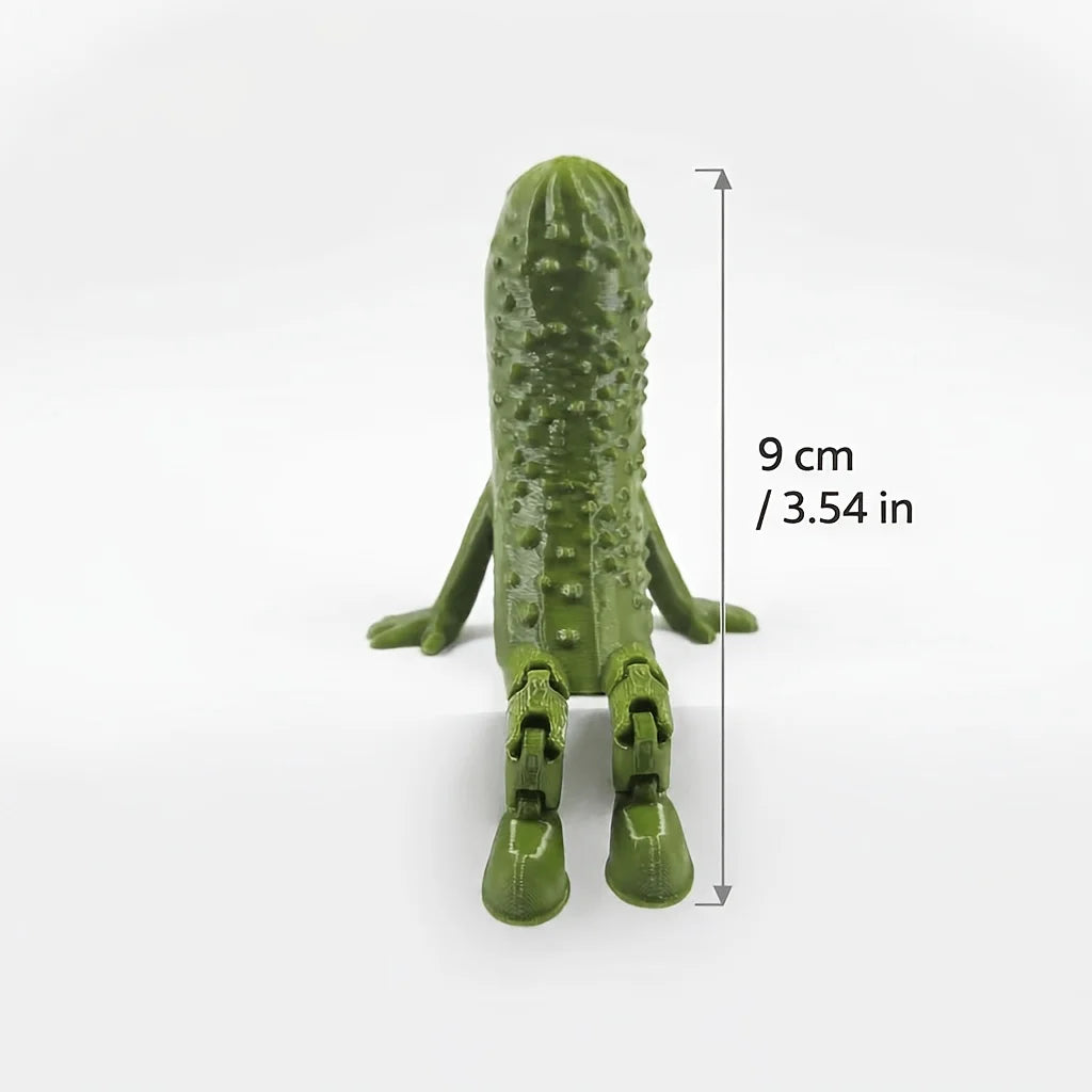 Articulated Pickle Figurine 3D Printed Movable Pickle Desk Accompanying Fruit Little People Ornament Fun Quirky Home Decor Gifts Oasis Select pickles