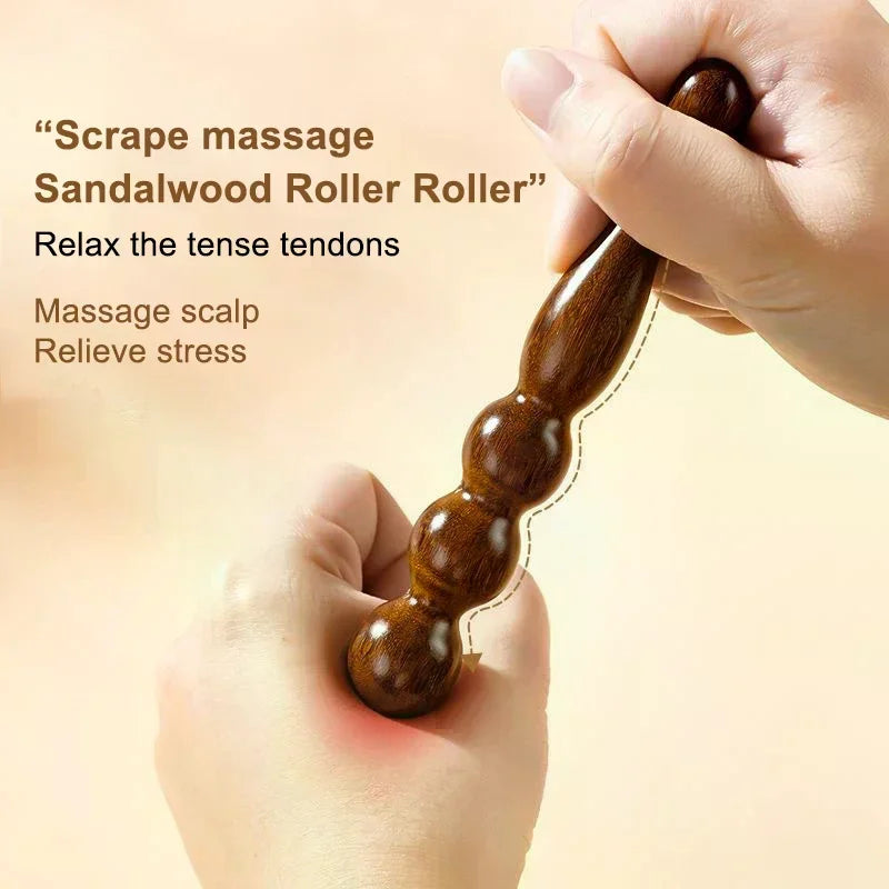 Wood Massage Stick Tool Natural Sandalwood Massager Acupoint Reflexology Tools For Full Body Relaxing Deep Tissue Foot Massage Oasis Select
