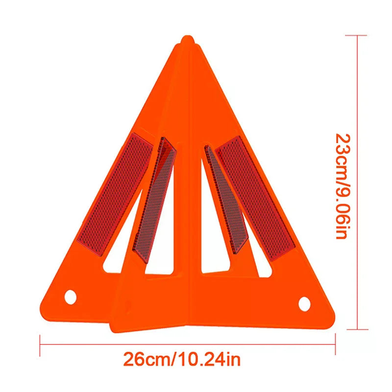 Portable Car Auto Reflective Traffic Warning Sign Triangle Foldable Solid Standing Tripod Road Emergency StandbyCar Accessories Oasis Select