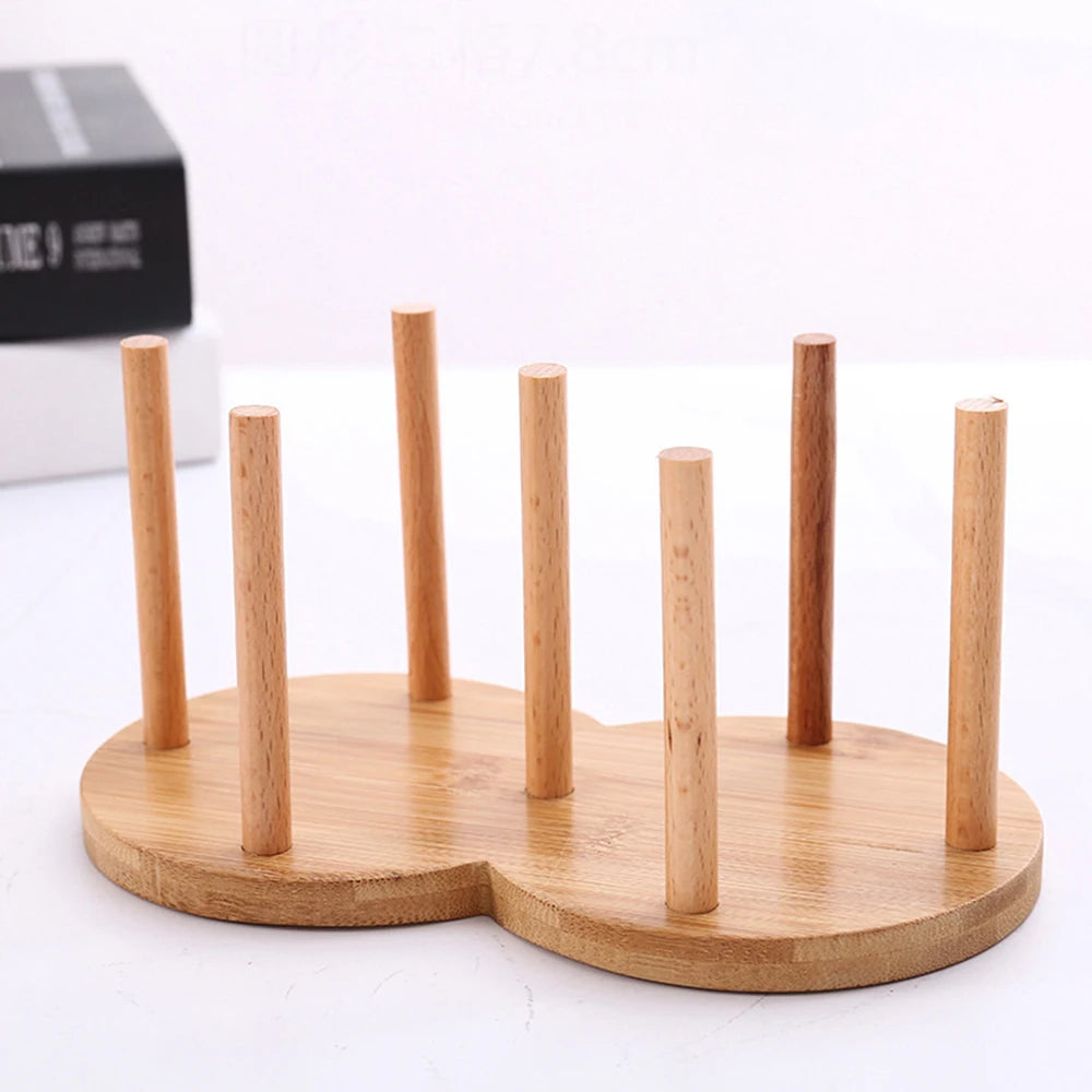 1pc Bamboo Wooden Cup Storage Rack Creative Round DIY Household Cup Holder For Disposable Paper Cup Counter Desktop Storage Rack Oasis Select Style 2