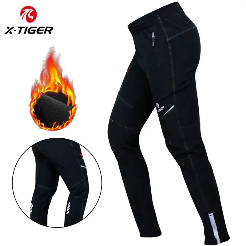 X-TIGER Cycling Jersey Winter Thermal Fleece Men's Bicycles Clothing Windproof Bicycle Reflective Biking Jacket Sportswear Oasis Select cycling pants XL