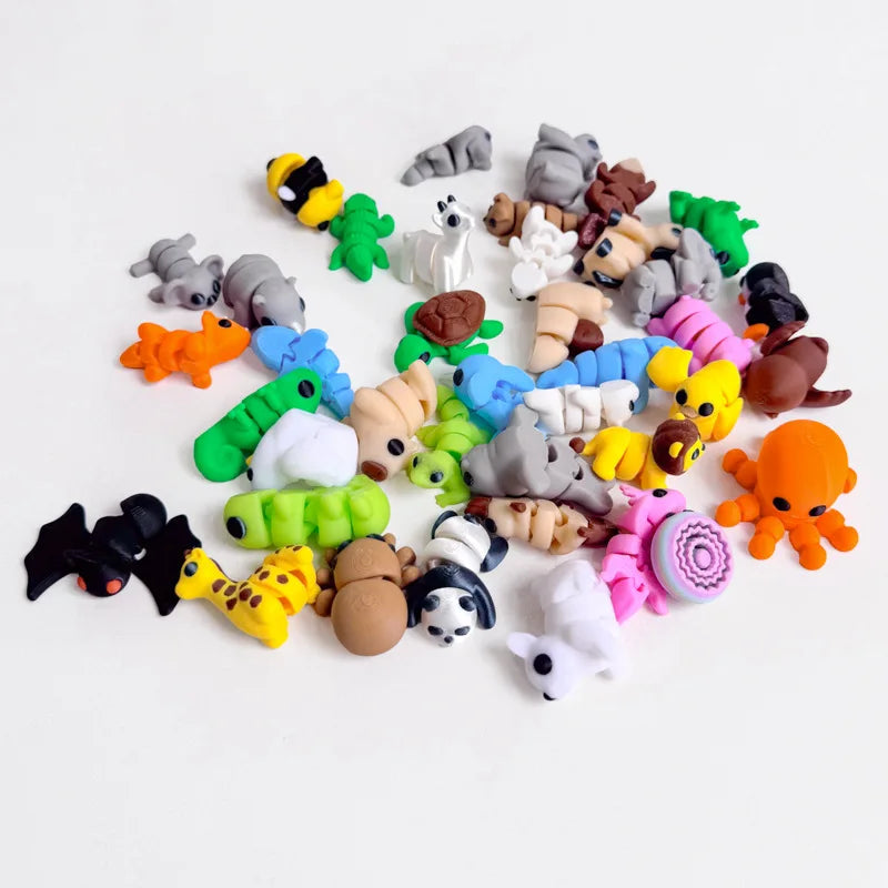 3D Printed Mini Animals Multi-Joint Rotatable Fidget Toys Office Desk Decoration Home Decor Animal Model Figurine Kid Gift 피규어 Oasis Select