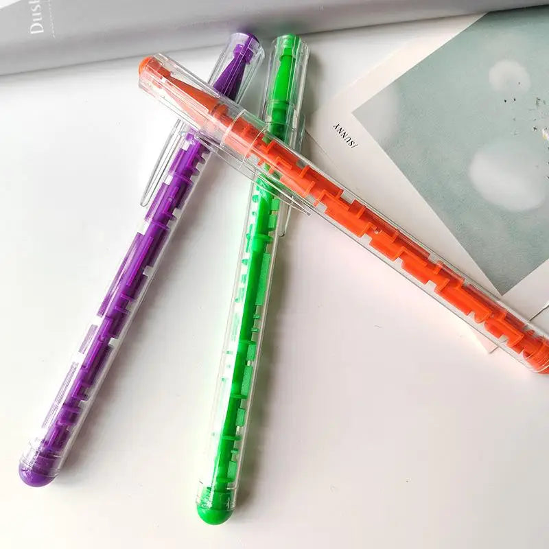 2Pcs Fun Puzzle Game Pen Maze Ballpoint Pen Creative Stationery Stress Relief Writing Tool Unique Gift Oasis Select 2PCS