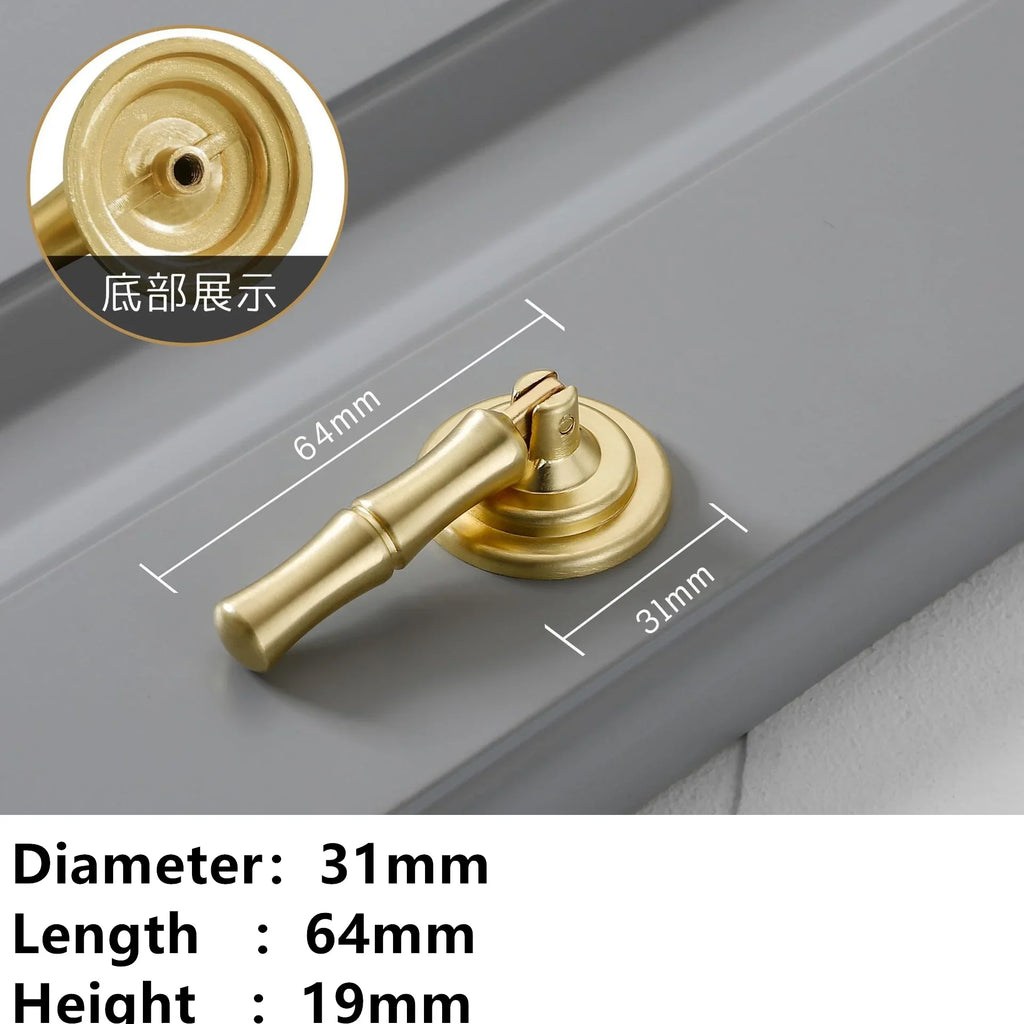 Handles Drawer Cabinet Furniture Kitchen Handles for Cabinet Knob Door Drawer Furniture Kitchen Golden Single hole Rings Knob Oasis Select 2222-Zinc alloy