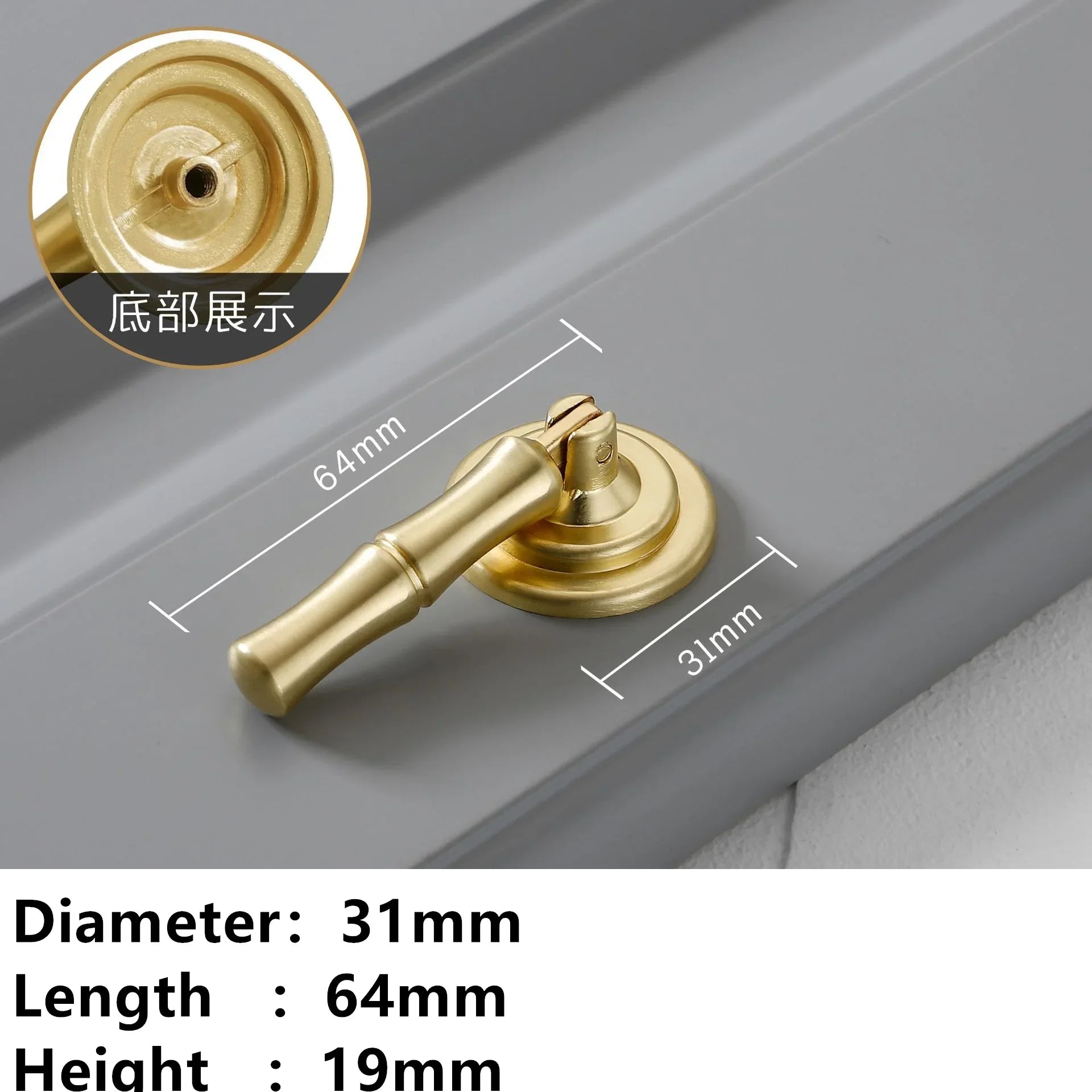 Handles Drawer Cabinet Furniture Kitchen Handles for Cabinet Knob Door Drawer Furniture Kitchen Golden Single hole Rings Knob Oasis Select 2222-Zinc alloy