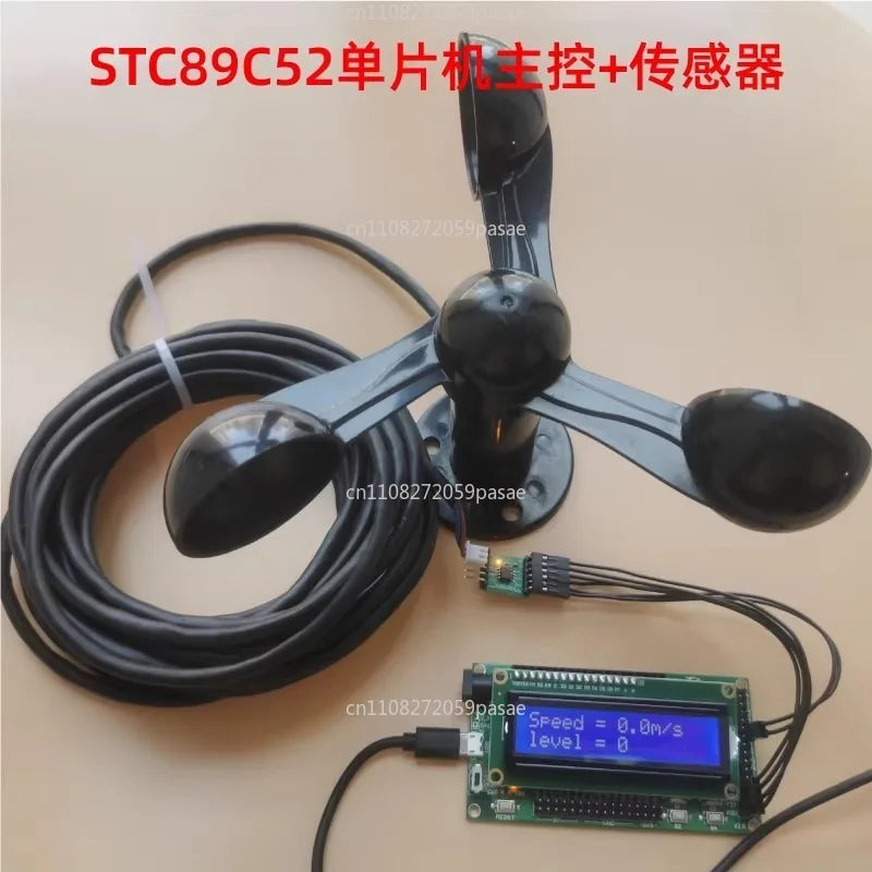 Wind Speed Sensor Wind Force Tester Measurement Three-cup Anemometer Suitable for Microcontrollers Oasis Select 52 Controller Sensor