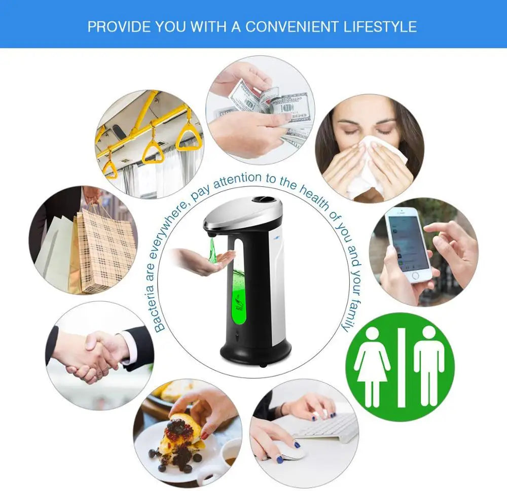400ml Liquid Soap Dispensers Automatic ABS Intelligent Touchless Sensor Induction Hand Washer For Bathroom Kitchen Dispenser Oasis Select