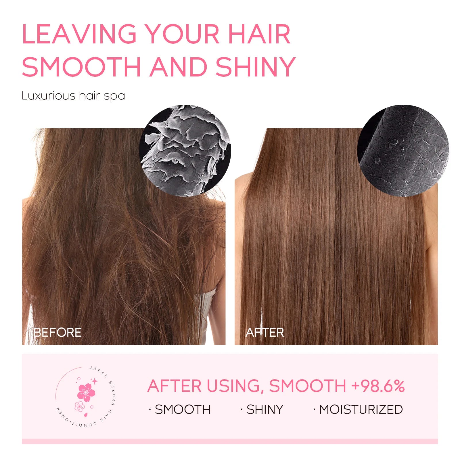 LAIKOU Sakura Shampoo And Hair Conditioner Cherry Blossom Nourishing Repair Dry Hair Smooth Anti Frizz Moisturizing Hair Care Oasis Select