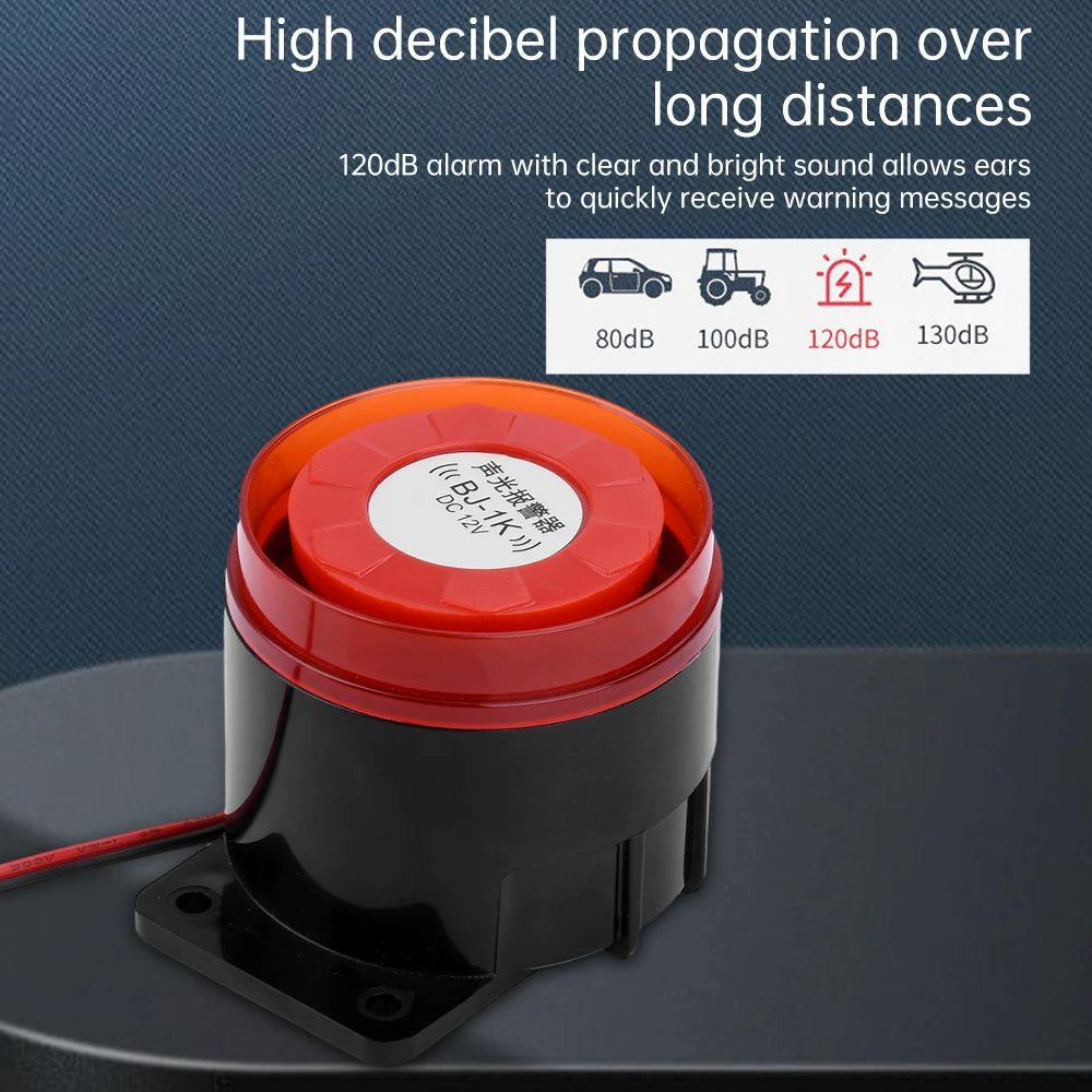BJ-1K 12V 24V 220V Buzzer High Decibel Sound and Light Alarm Anti-theft Dual Audio Electronic Horn Waterproof Dustproof Oasis Select