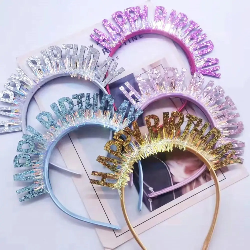 Glitter Happy Birthday Sequin Headband – Party Hair Accessory