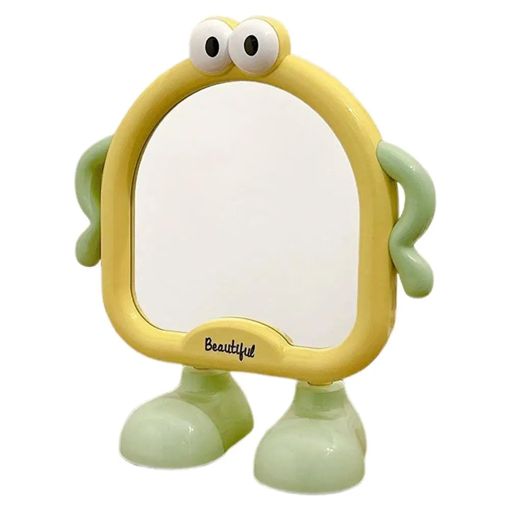 Desktop Makeup Mirror Solid Color Simple Portable Handheld Makeup Mirror Foldable Student Compact Cute Mirror Oasis Select C China