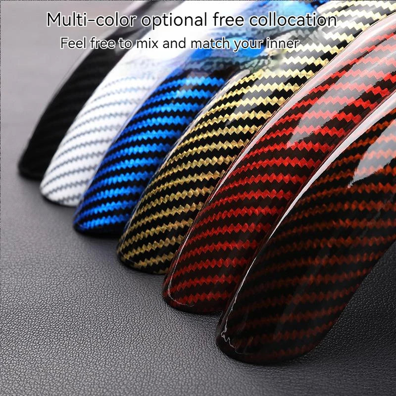 36cm Carbon Fiber Car Steering Wheel Cover Non-slip Sports Ultra-thin Card Cover Summer Auto Handle Protective Cover Type D Oasis Select