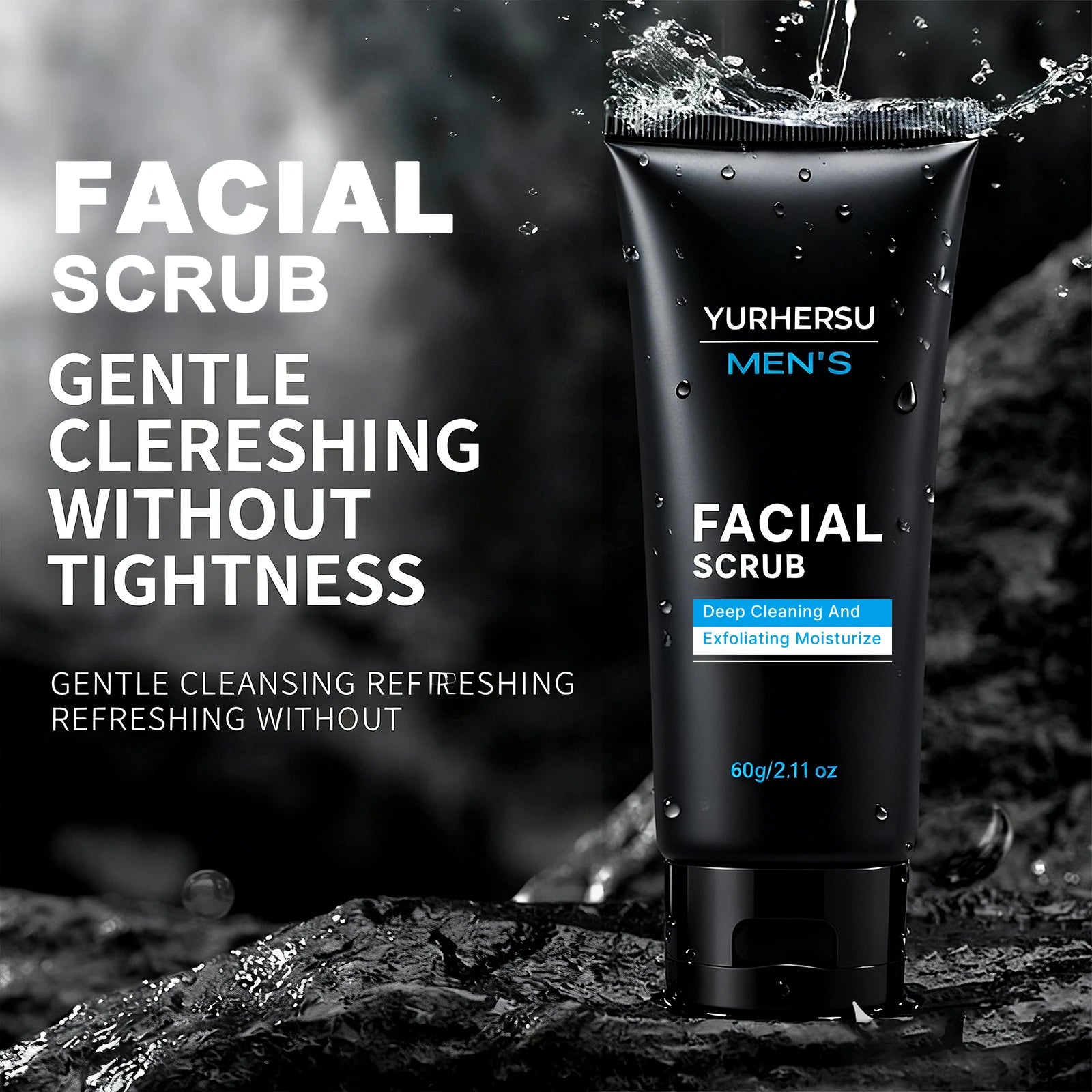 YURHERSU Men's Oil Control Exfoliating Face Scrub 60g Men's Face Scrub Oasis Select