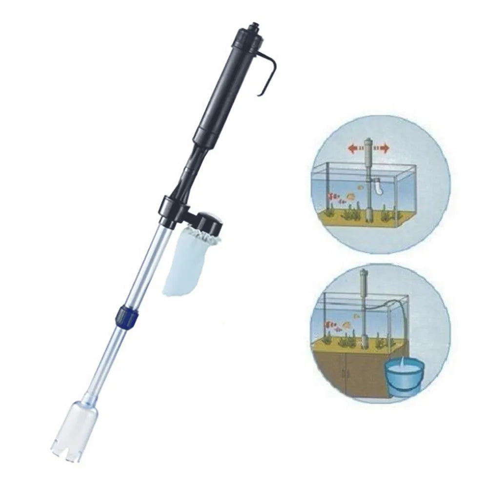 Aquarium Electric Cleaning Vacuum Water Filter Siphon Vacuum Cleaner Fish Tank Water Changer Gravel Cleaner Pump Water Filters Oasis Select Black