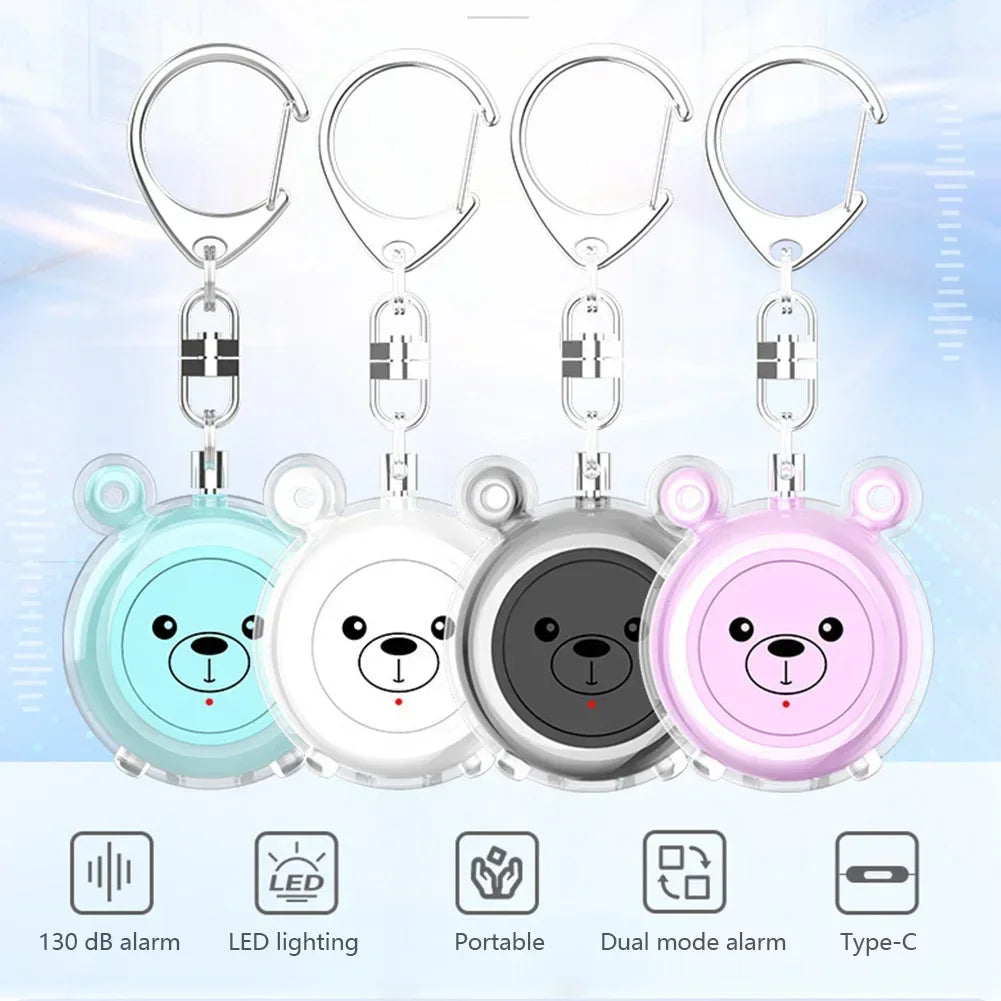 Rechargeable 130dB Self Defense Alarm Girl Ladies Security Protection Alarm Personal Safety Loud Scream Keychain Emergency Siren Oasis Select