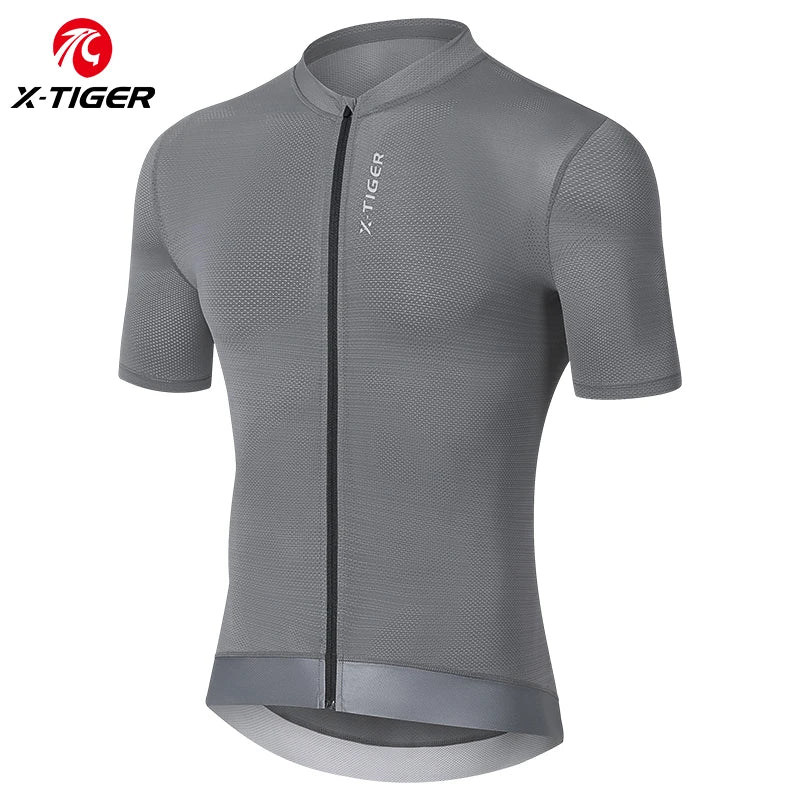 X-TIGER Cycling Jersey Men Short Sleeve High Quality Road Bike Jerseys Summer Full Zipper with Pockets Breathable Quick Dry Oasis Select XM-DY-38005 M