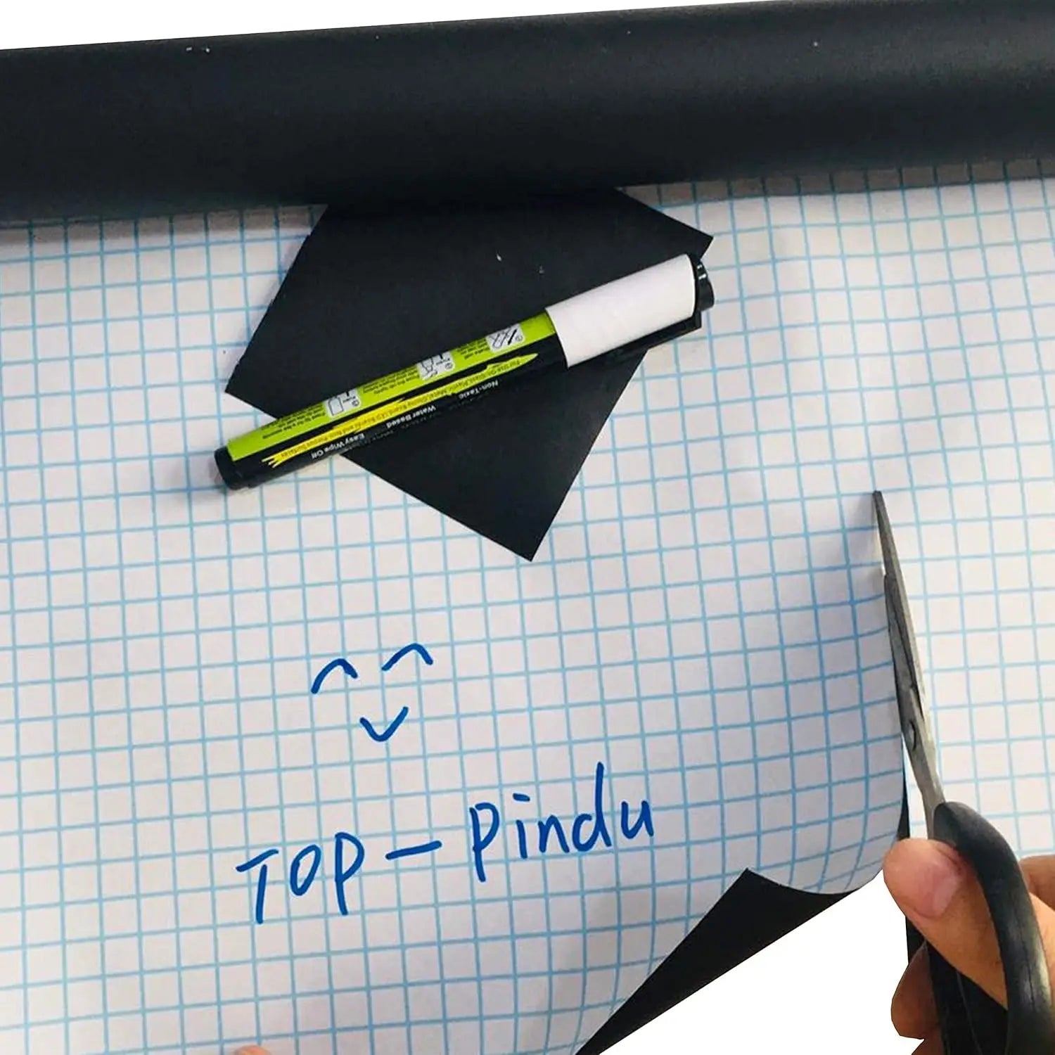 Chalkboard Contact Paper Roll 17.3" x 78.7" Contains 5 Chalks Removable DIY Chalkboard Wall Stickers, Black Chalkboard Stickers Oasis Select