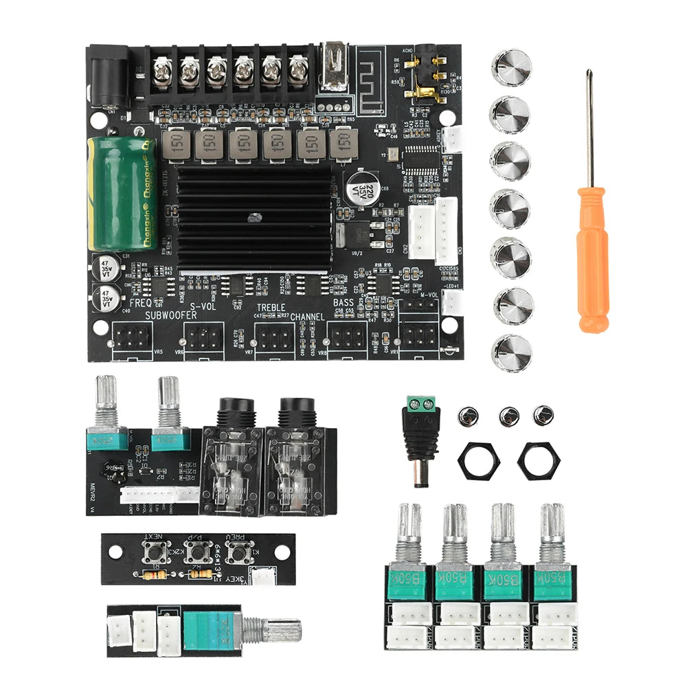MT21S Bluetooth 2.1 Channel Audio Amplifier Board 50W*2+100W Audio Stereo Amplifier Board with Dual Mic Input Oasis Select