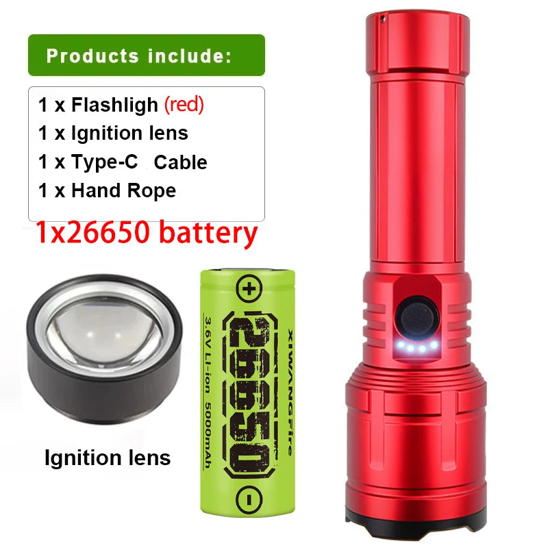 ZHIYU 3-in-1 Rechargeable Flashlight, Lighter & Power Bank 1200LM
