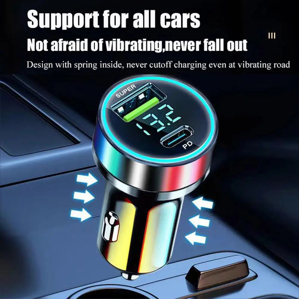120W PD 20W USB-C Car Charger Fast Charging Dual Port Adapter Car Charger Adapter Oasis Select