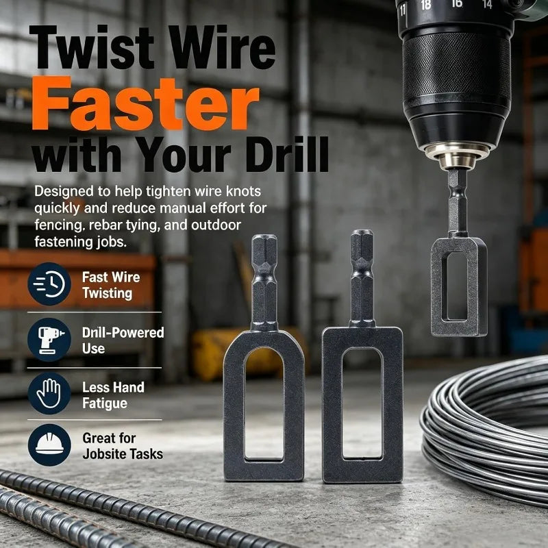 Drill Chuck Duty Drill Wire Twister Tool For 9 And 11 Fence Wire Tying Chain Link Fence Twister For Electric Drill Twist Sleeve Oasis Select