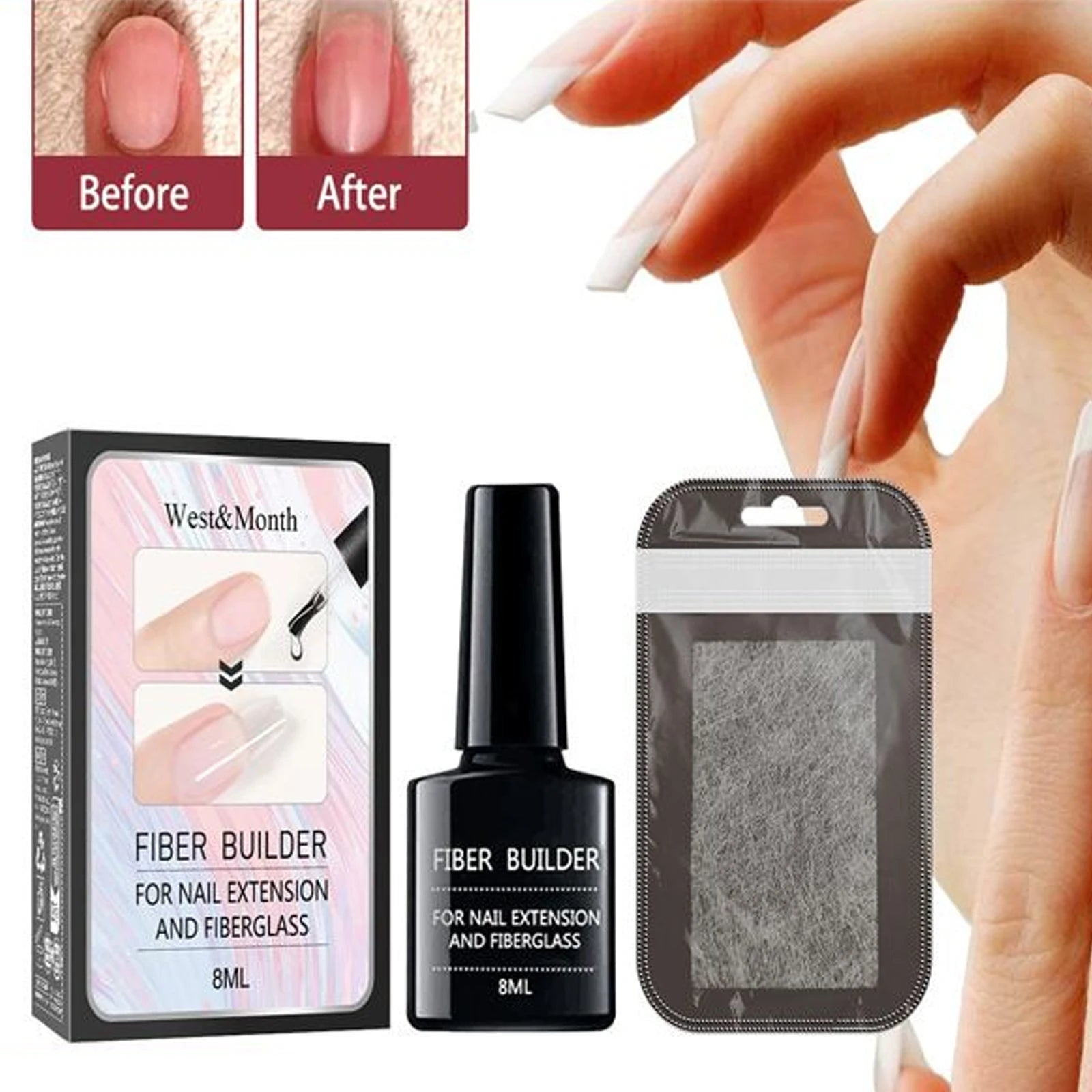Fiber Builder Nail Extension Set – Strengthen & Shape Nails 8ml