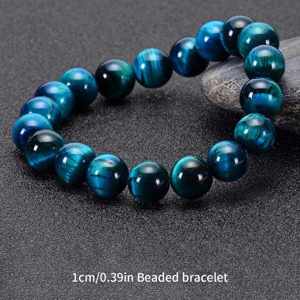 Minimalist Blue Tiger Eye Stone Beaded Bracelet Natural Stone Round Beads Bracelet For Daily Decoration Oasis Select