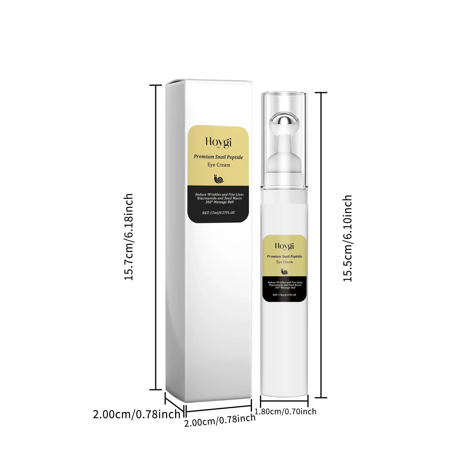 Snail Peptide Eye Cream Remove Eye Bag Anti-Puffiness Fade Dark Circle Firming Skin Roller Massage Nourishing Care Eye Cream Oasis Select
