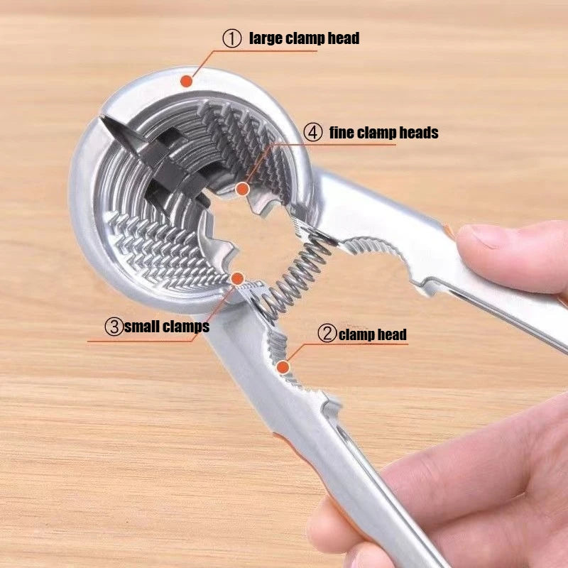 JUSTINLAU Thickened Aluminum Alloy Walnut Clip Anti Splash Nut Sheller Household Kitchen Walnut Opening Tool Size Nut Universal Oasis Select