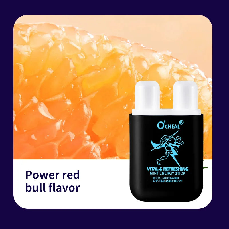 O'cheal Double Hole Cooling Mint Energizing Inhaler Stick Aromatherapy Inhaler Stick Oasis Select 1 PCS Red Bull 3.6g