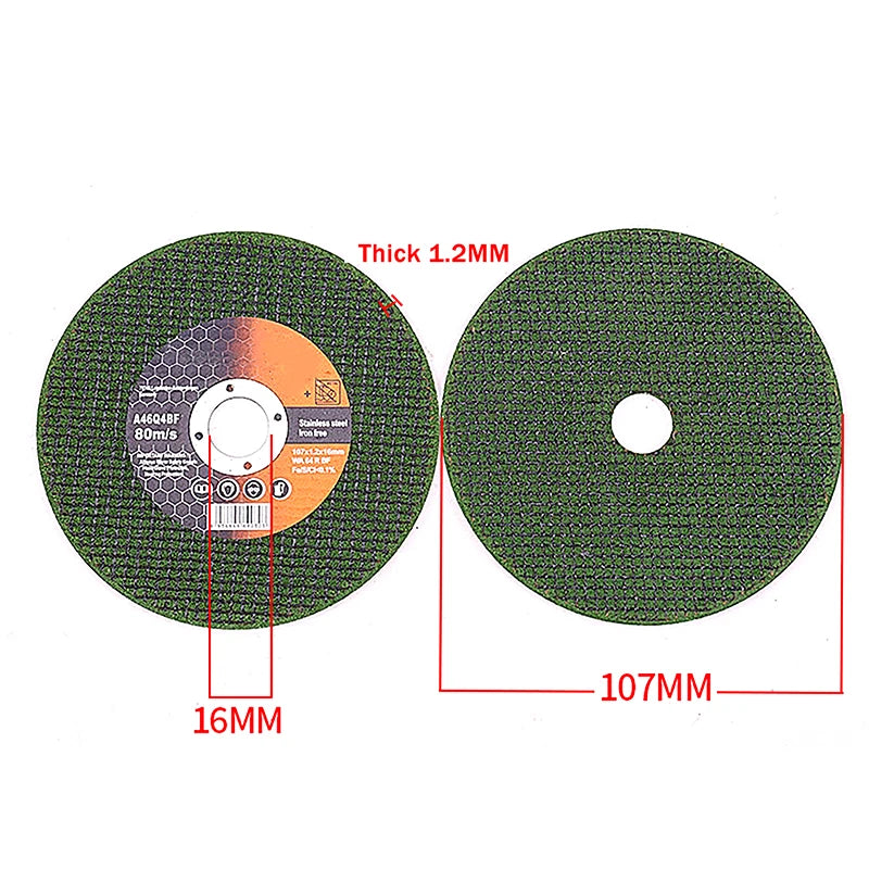 5Pcs Resin Cutting Saw Blades 107*16mm Angle Grinder Wheel Blade Stainless Steel Metal Grinding Machine Cutting Circular Disc Oasis Select Green