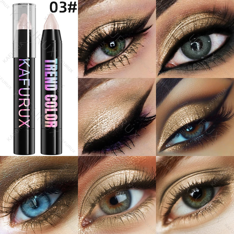 KAFURUX Metallic Glitter Eyeshadow Pencil – Waterproof Shimmer