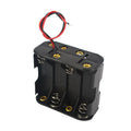 Battery Holder Case 12V Battery Clip Slot Storage Boxes Power Bank Cases 8 AA Batteries Stack with 6 Leads Wire Oasis Select black