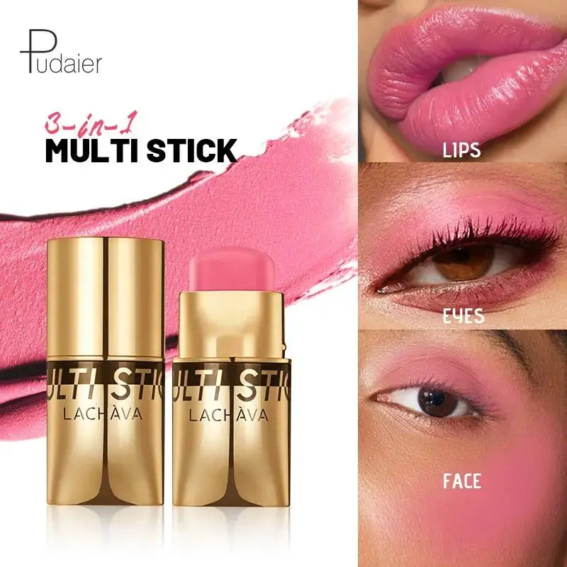 QiBest 3-in-1 Waterproof Blush Stick – Lips, Face & Eyes Multi-Use Blush Stick Oasis Select