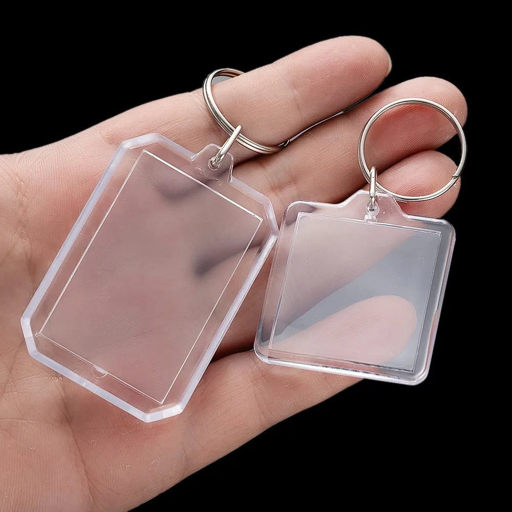 5pcs Acrylic Photo Frame Keychain Holder Photo Picture Insert Blank Keyring with Split Ringfor DIY Craft Jewelry Making Oasis Select