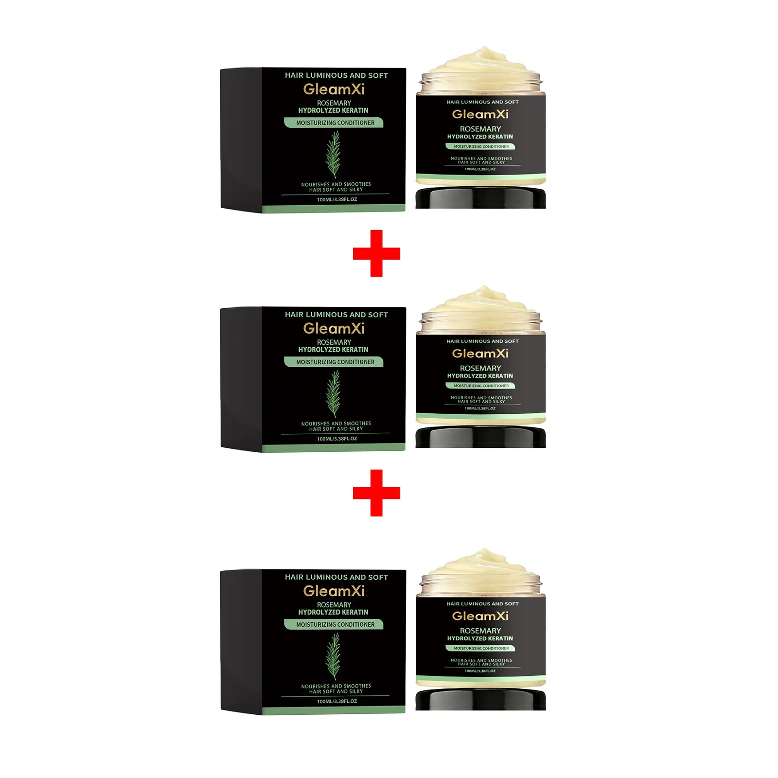 Rosemary Hair Conditioner Smooth Hair Improve Dryness Repair Damaged Frizzy Hair Reduce Hair Splitting Strengthen Hair Care Oasis Select 3pcs