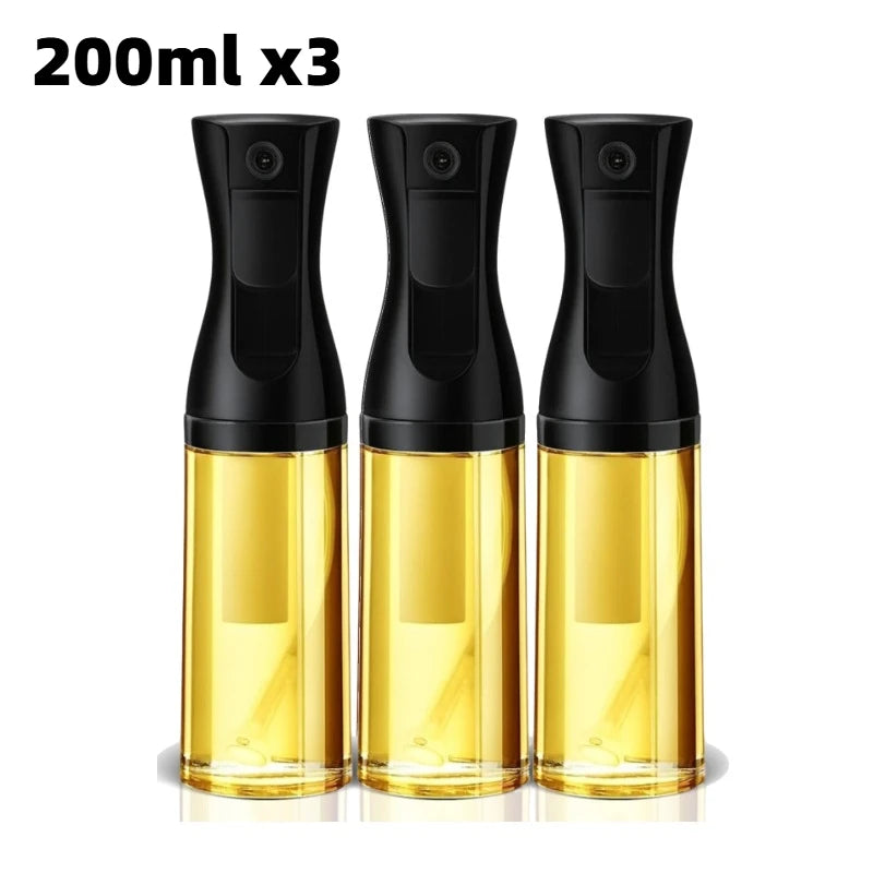 200/300/500ml Oil Spray Bottle BBQ Cooking Olive Oil Sprayer Plastic Baking Oil Spray Empty Bottle Vinegar Bottle or Oil Brush Oasis Select 200ml black-3pcs