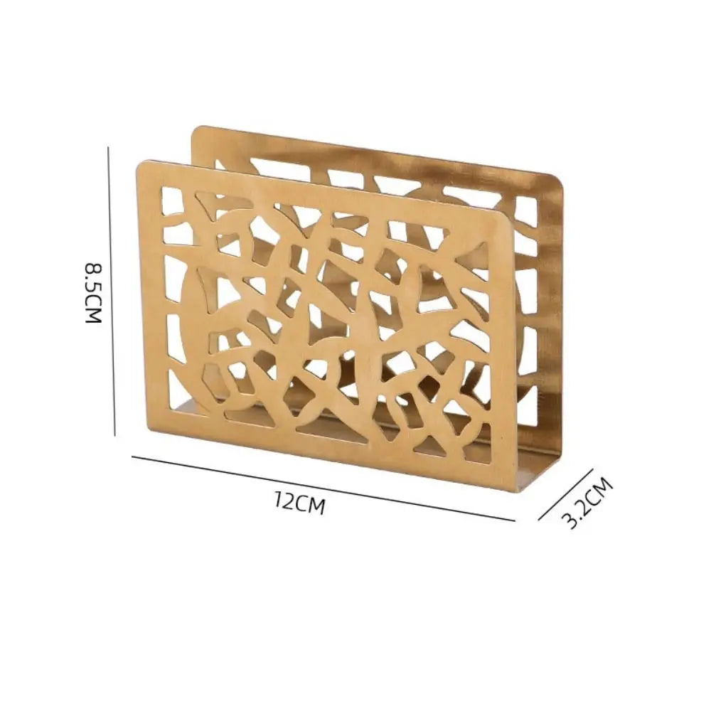 Delicate Stainless Steel Napkin Holder Silver/Gold/Black 12*8.5*3.2 CM Creative Paper Holder Hollow Napkin Holder Home Oasis Select