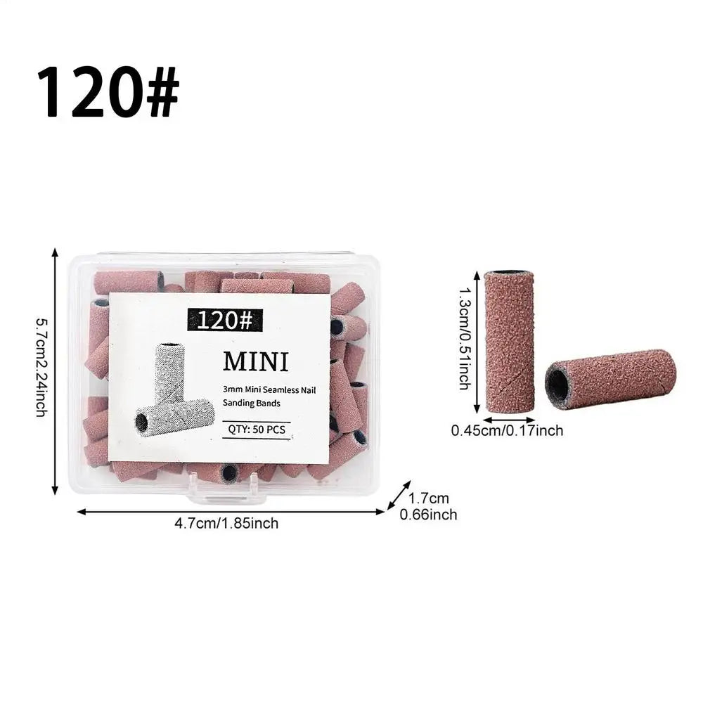 50pcs Nail File Sanding Bands Nail Drill Bits Sanding Bands for Electric Machine File Grinder Sand Band Nails Gel Polish Remove Oasis Select China Mainland 120