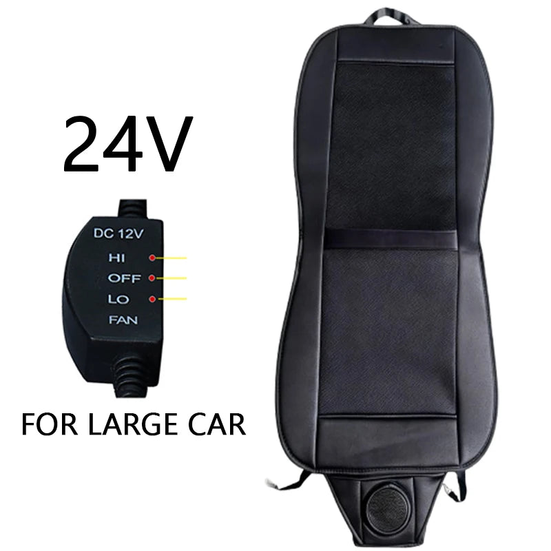 Summer Car Cool Air Seat Cushion Refrigerated DC 12V/24V Car Seat Covers Set with Fan Fast Blowing Ventilation Seat Cooling Pat Oasis Select 24V for trucks