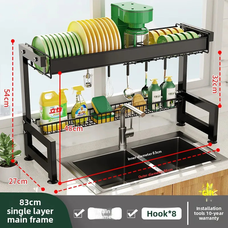 Multifunctional Kitchen Sink Shelf Dish Rack Drain Rack Countertop Dish Rack Drain Sink Rack Oasis Select 83cm D