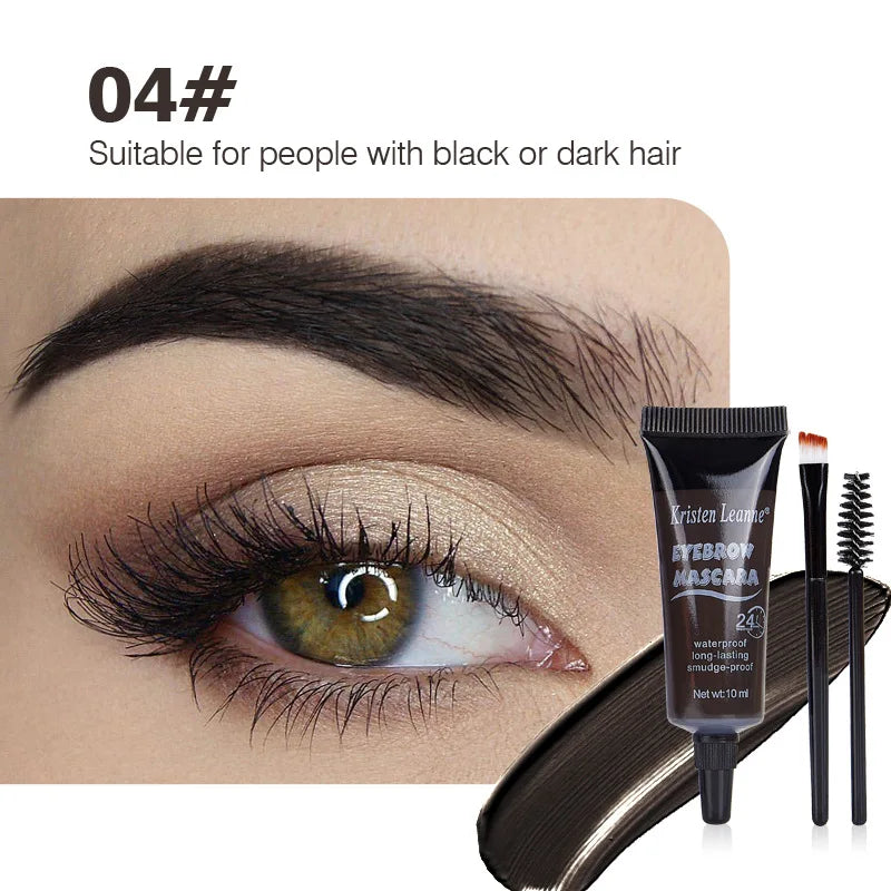 6 Colors Eyebrow Dye Creamt 1pcs - Waterproof Tint Gel with Makeup Brush Long-Lasting Formula Eyebrow Gel & Dye Oasis Select 04