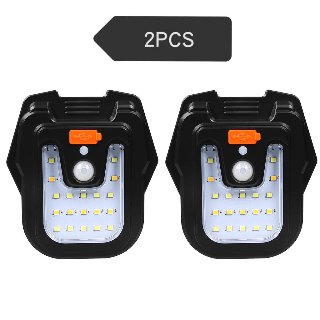 Solar Clip LED Light – 4 Modes, PIR Sensor, IP65, USB Charge