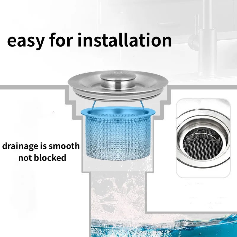 1PCS Stainless Steel Bathtub Hair Catcher Stopper Shower Drain Filter Trap Sink Strainer Basin Plug Kitchen Bathroom Accessories Oasis Select