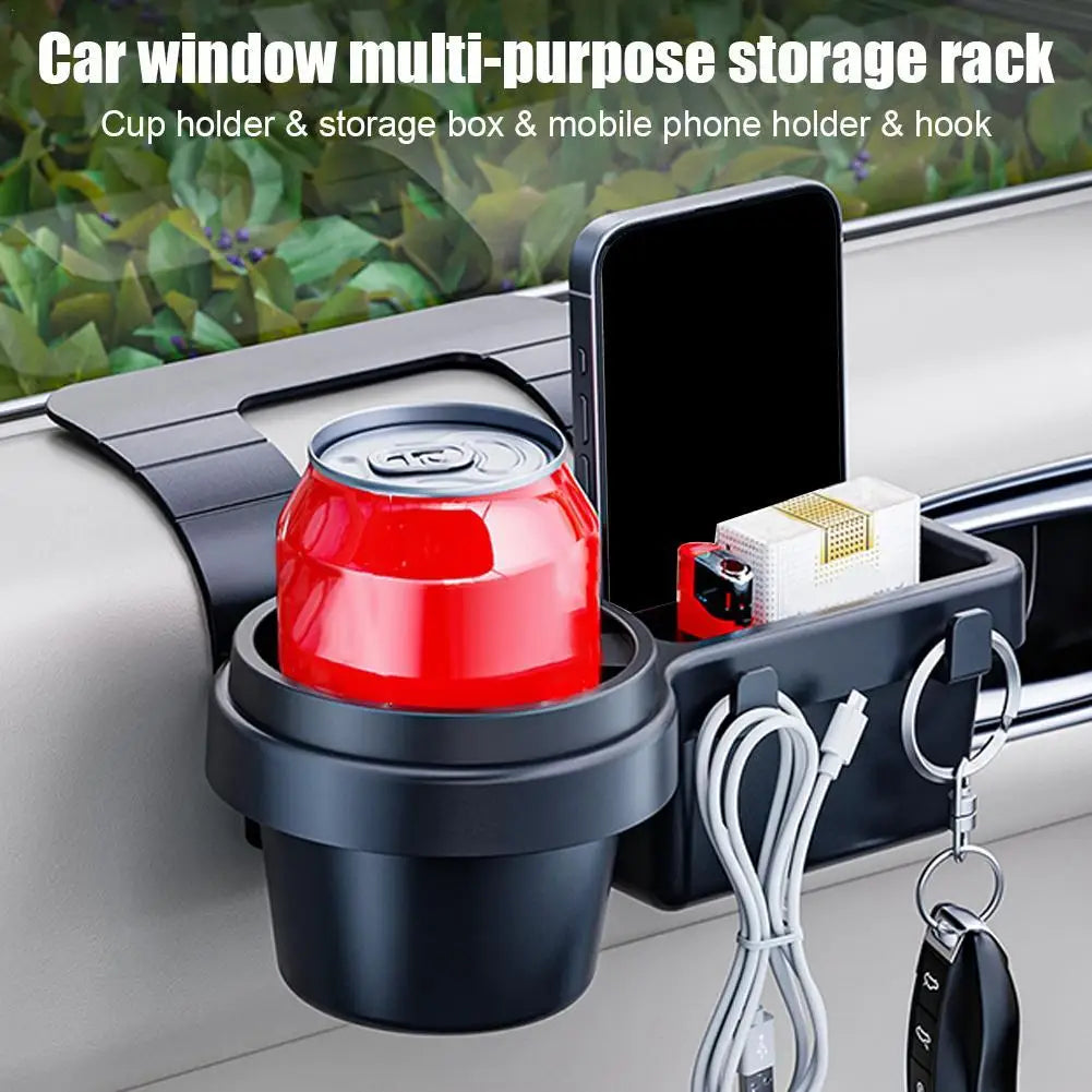 Car Cup Holder Expander & Phone Holder – ABS Storage Rack
