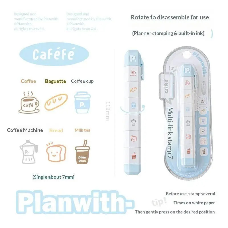 Cute INS Kawaii Multilink Mood Stamp Waterproof Decorative Stamp for Journal Scrapbooking Art Craft Supplies Oasis Select A1