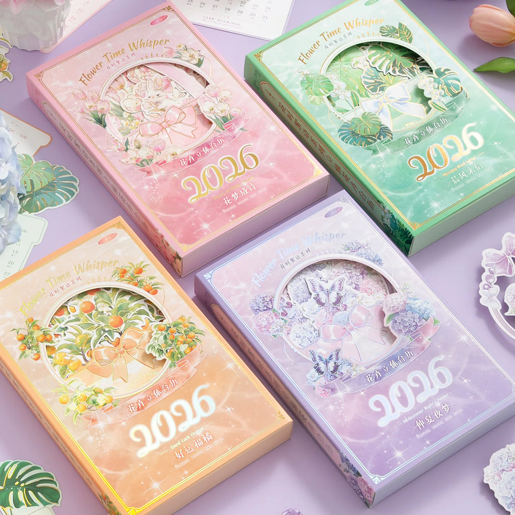2026 Bloomy Flowers Calendar Desk Calendar Tabletop Calendar Standing Monthly Calendar Year For Home School Desktop Decorations Oasis Select