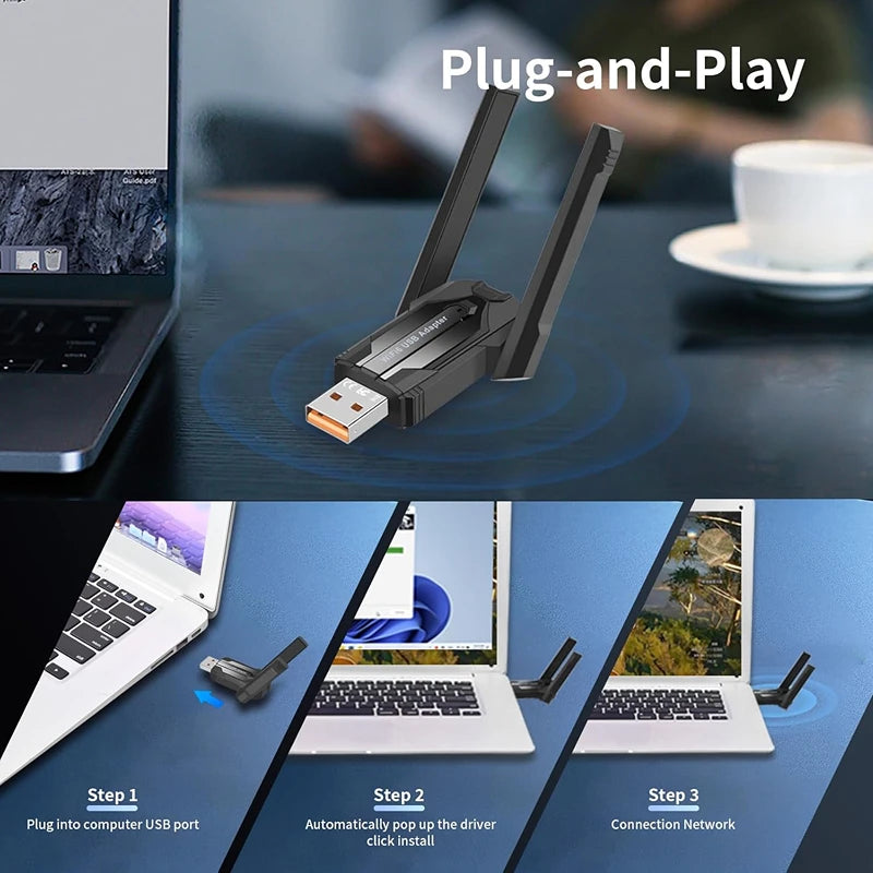 900Mbps USB WiFi Bluetooth5.4 Adapter 2in1 Network Card Dual Band 2.4G 5GHz Wi-Fi Antenna Mini Wireless Receiver PC Accessories Oasis Select