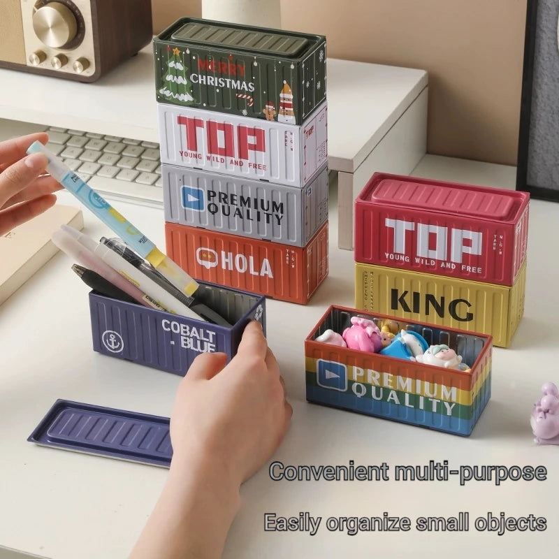 Iron Storage Box Retro Industrial Style Metal Miniature Container Model Decorative Storage Box Creative Model Display Piece Oasis Select